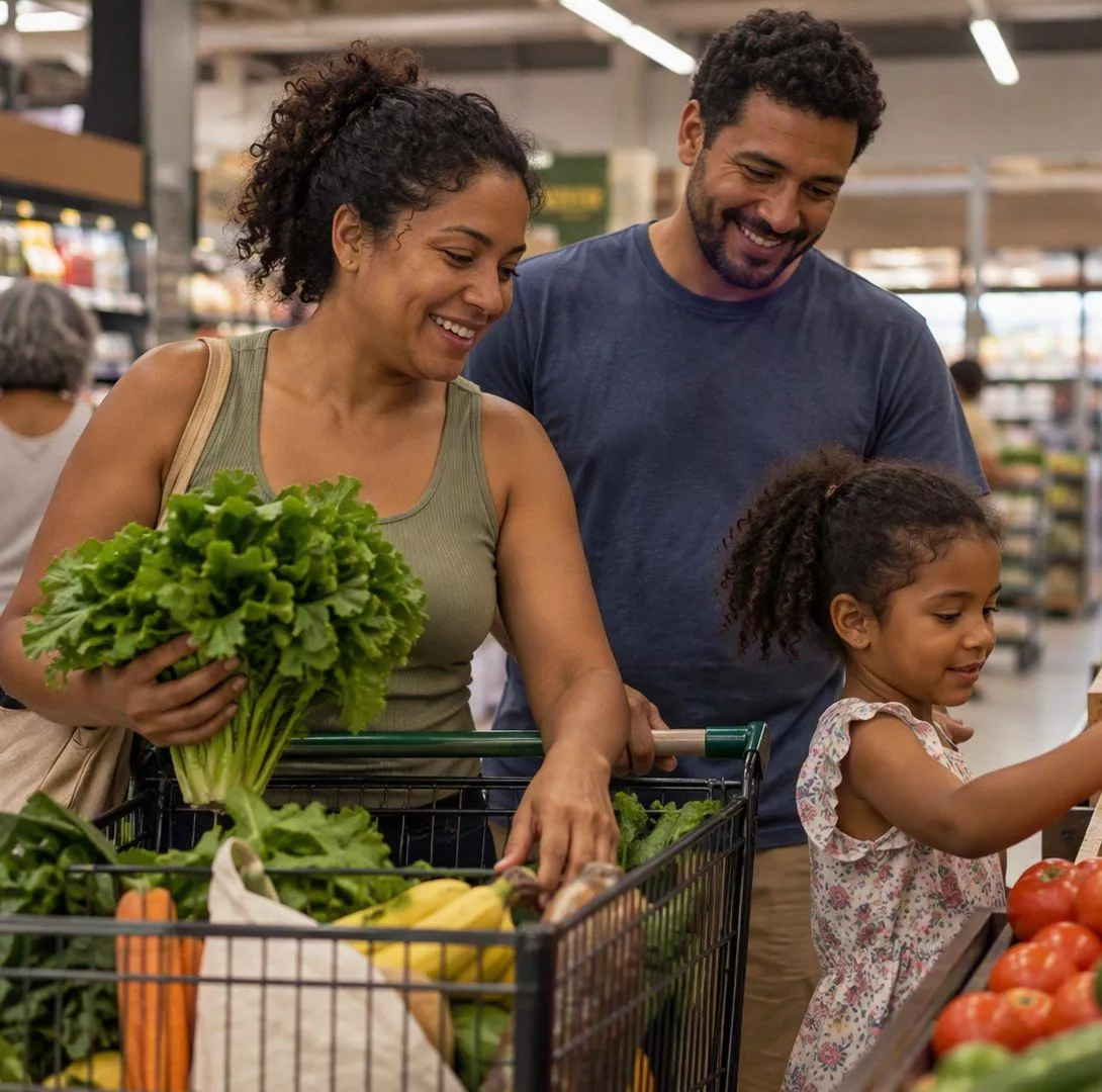 Família fazendo compras